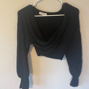 Glassons cropped twist front long sleeve sweater